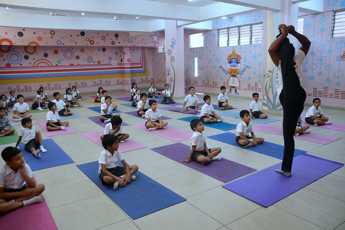 Yoga Day 2021 training at New Horizon Gurukul