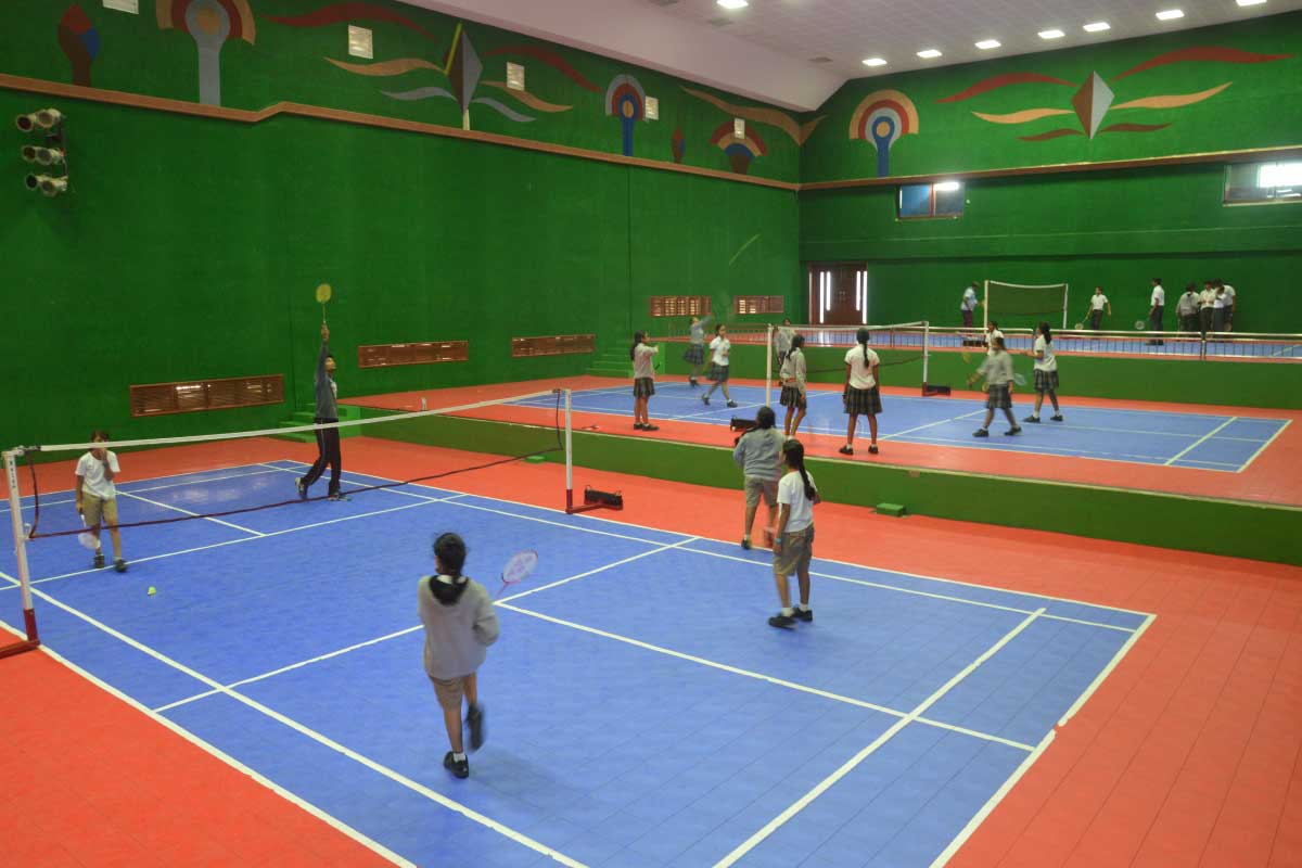 Badminton court at New horizon Gurukul Bangalore