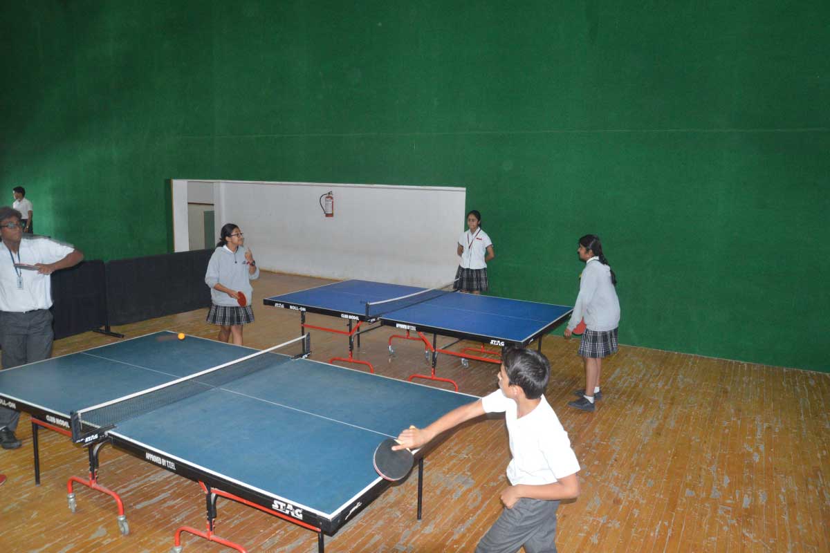 A Table Tennis game between New Horizon Gurukul Students