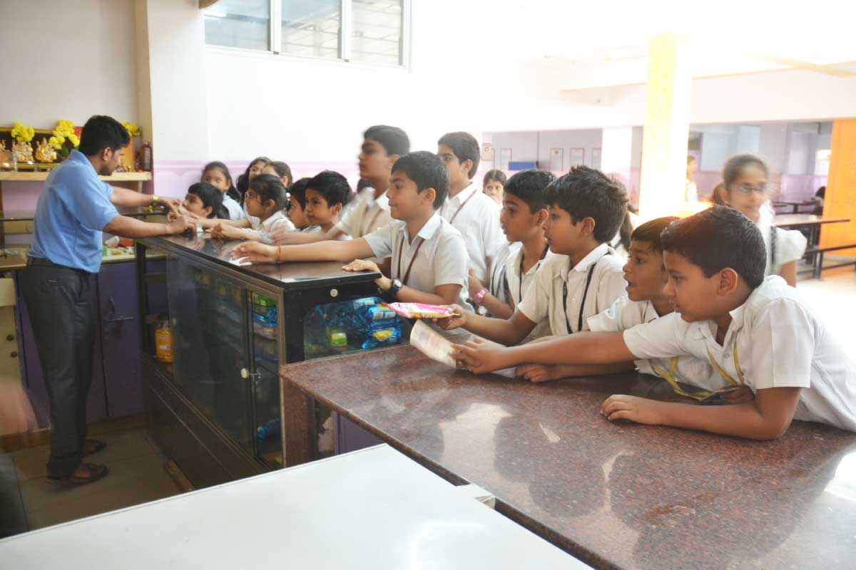 Students at New Horizon Gurukul Canteen