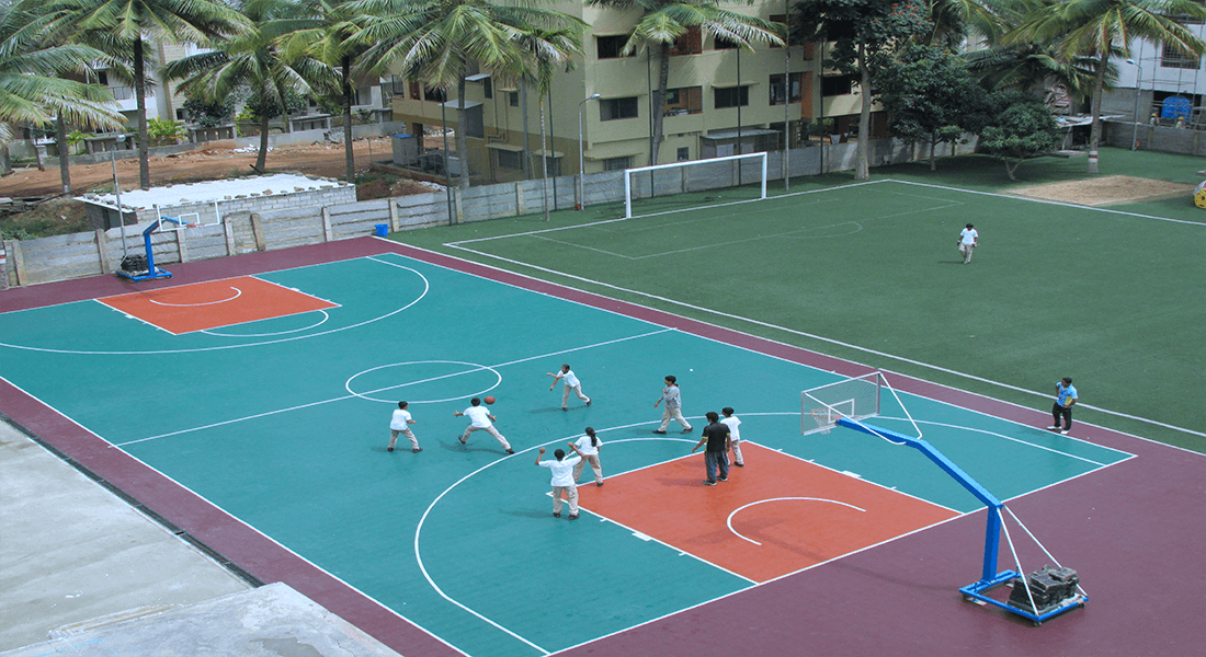 View of Basketball court at New Horizon Gurukul