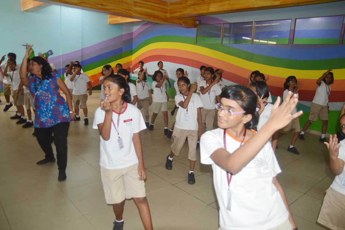 Students are being trained in dancing - New horizon gurukul school