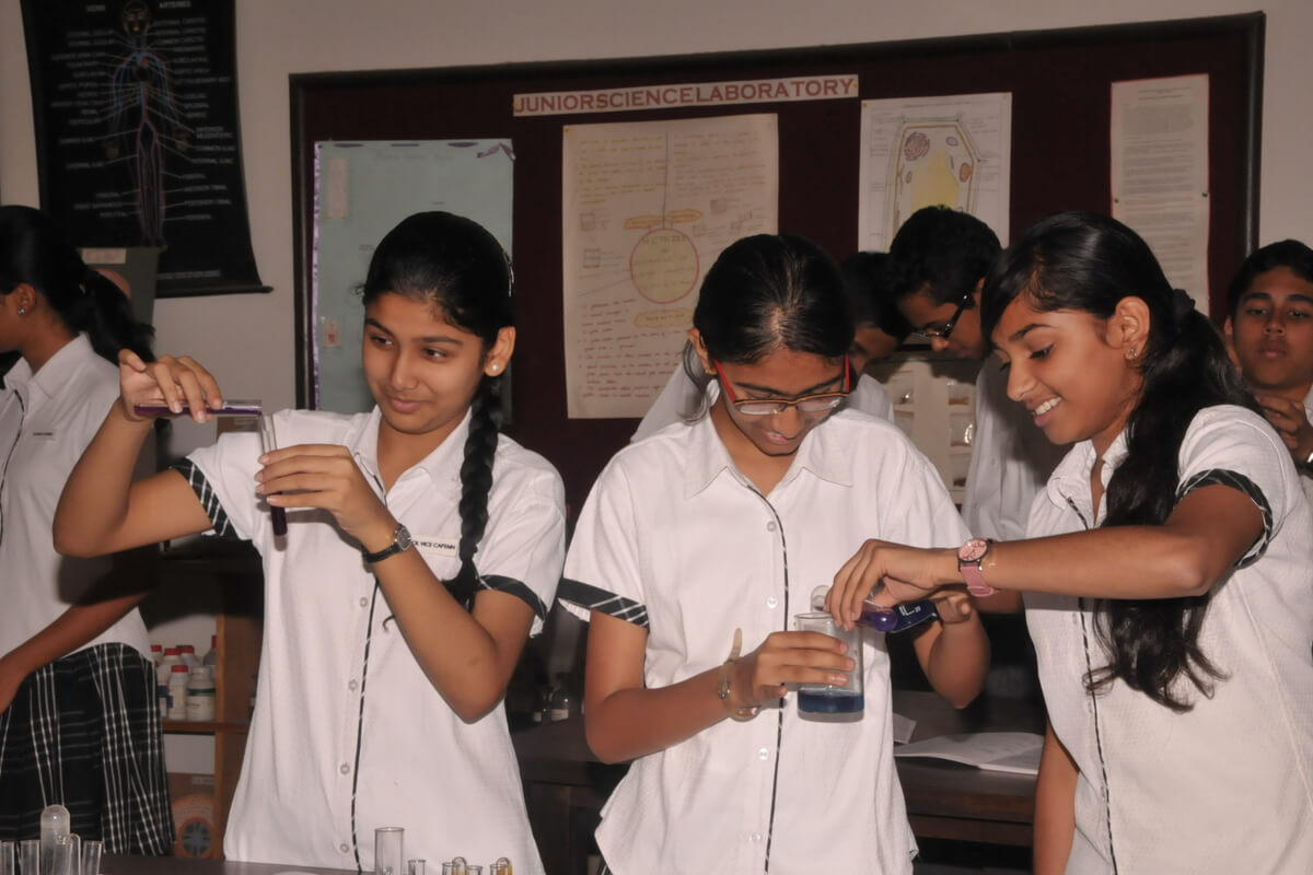 Students at Science Lab - New Horizon Gurukul