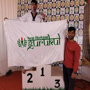 B N THRISHANTH studying in Grade XF, won the silver medal in the CBSE South Zone 2(State Level) Taekwondo Championship
