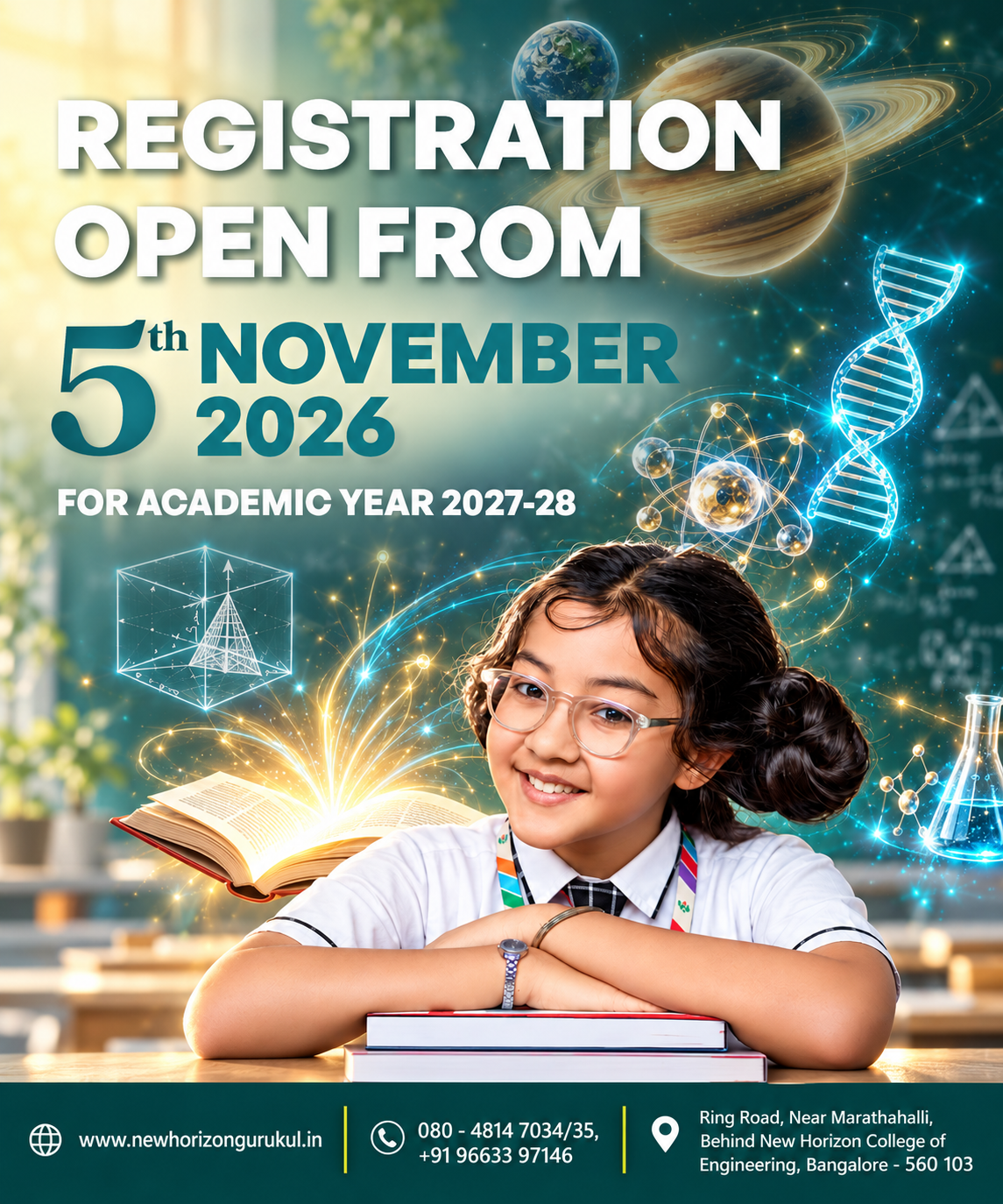 New Horizon Gurukul admissions poster